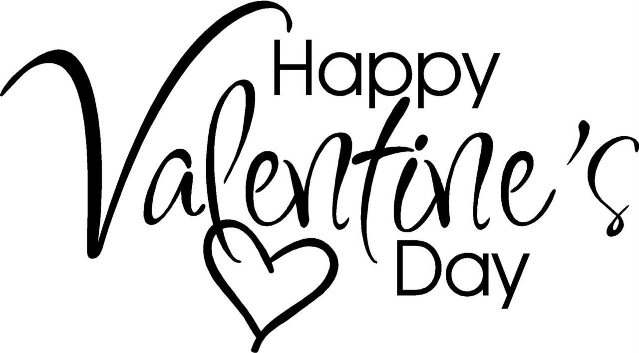 Happy Valentine Black And White Clipart.