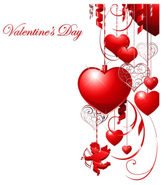 Valentines Day Decor with Hearts and Cupid Clipart ….