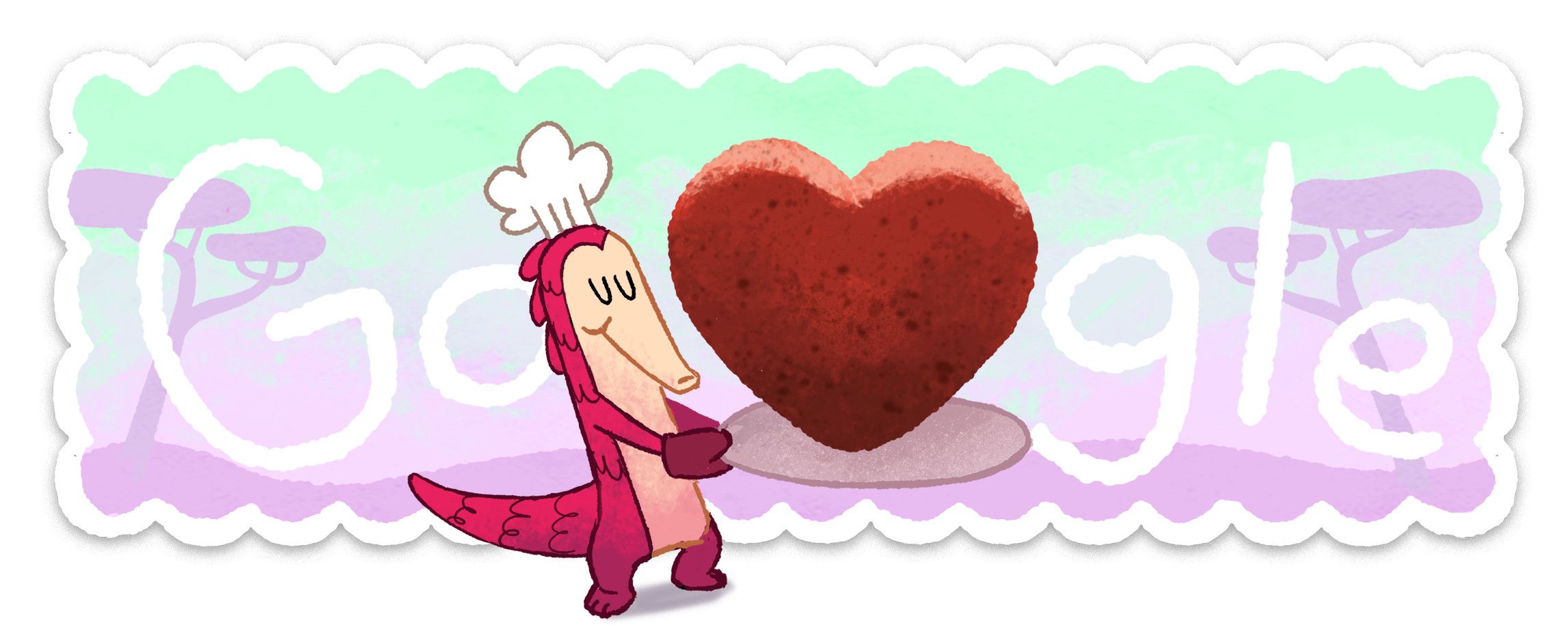 Google Doodle Valentine\'s Day 2017: Pangolins.