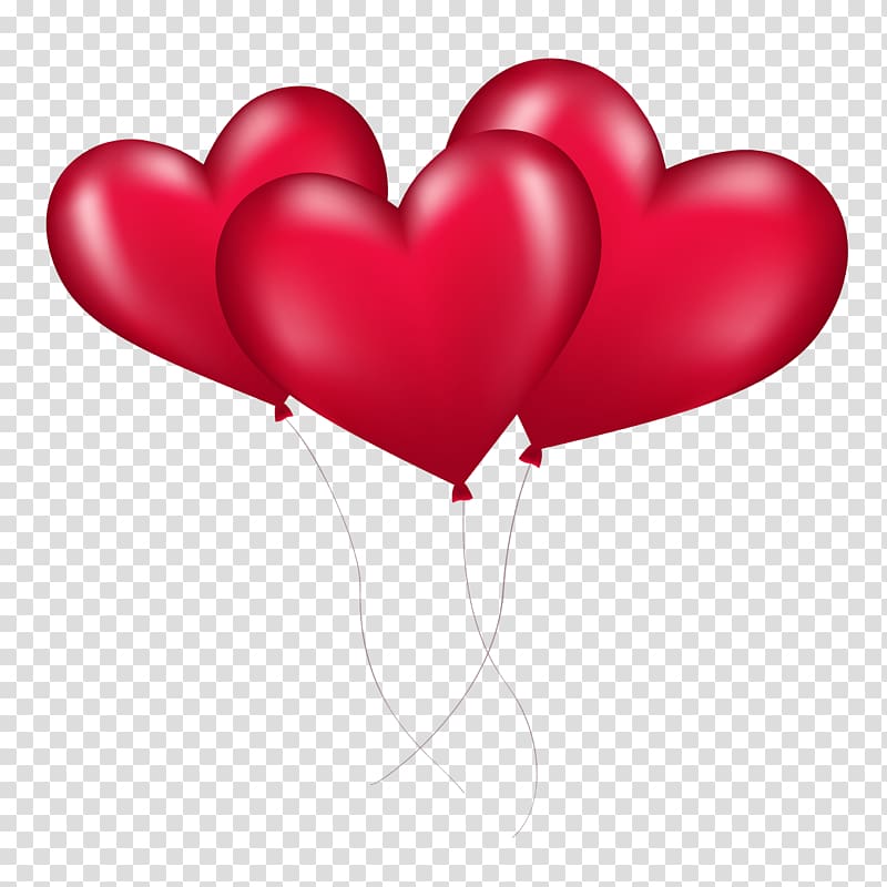 Three heart balloons, Heart Valentines Day Balloon, Red.