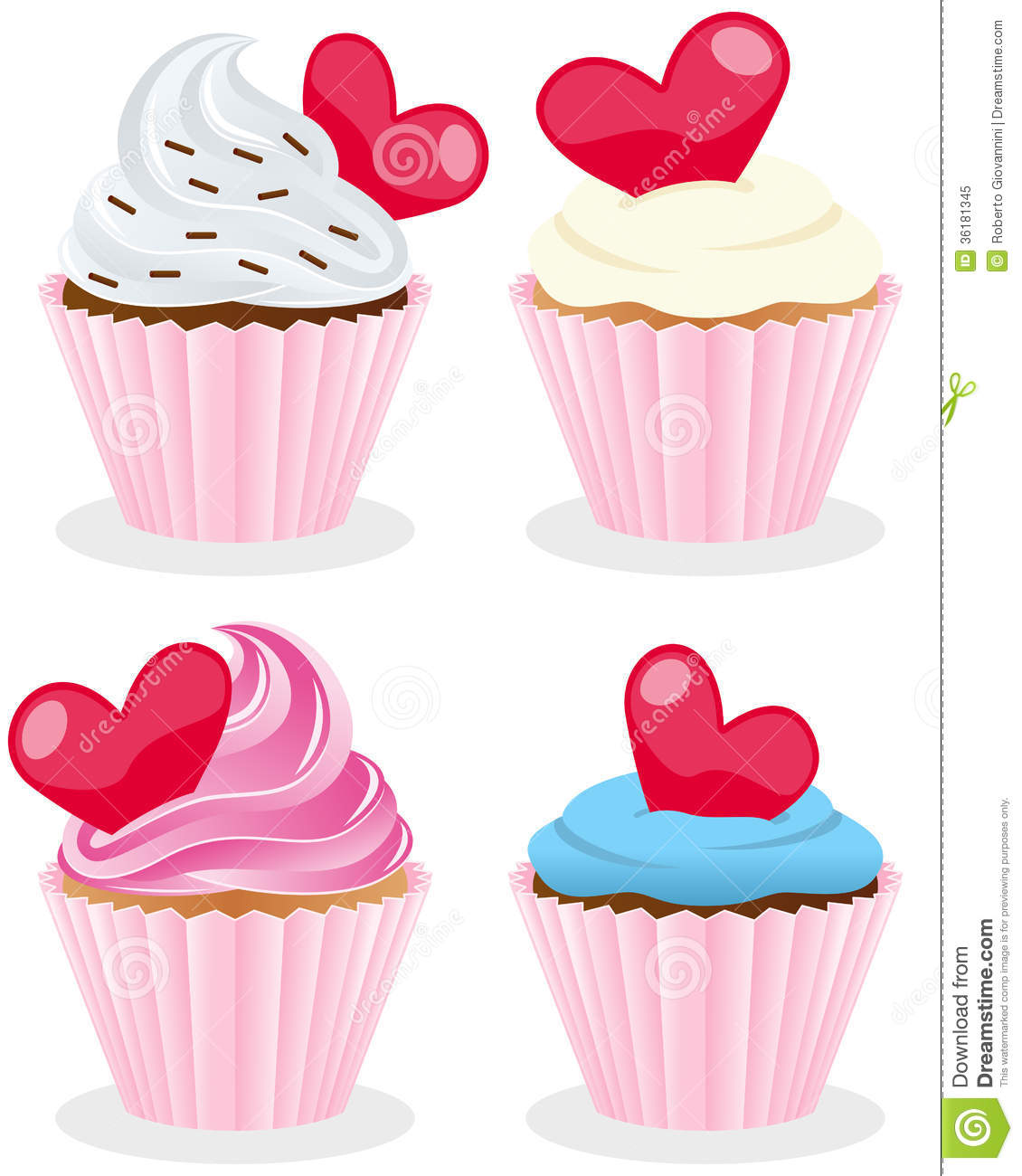 Valentines Day Cupcakes Clipart.