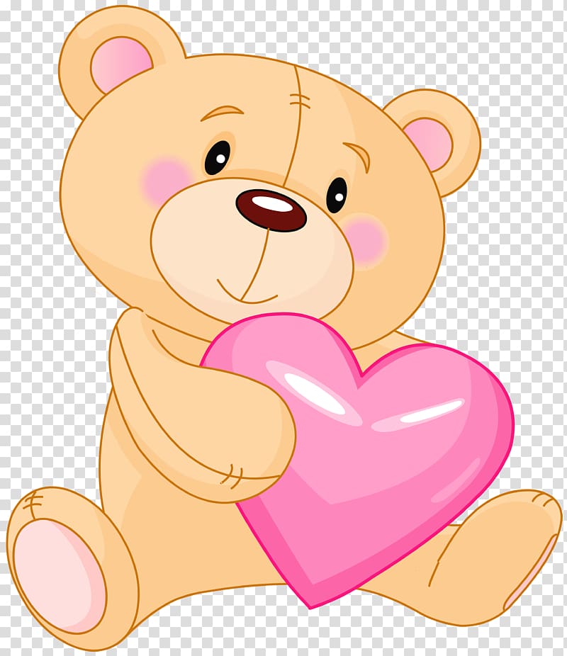 Teddy bear Giant panda , Cute Teddy with Pink Heart , brown.