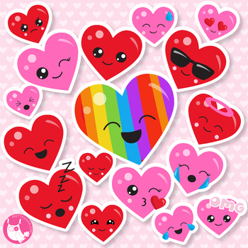 Valentine hearts clipart commercial use, graphics, digital.