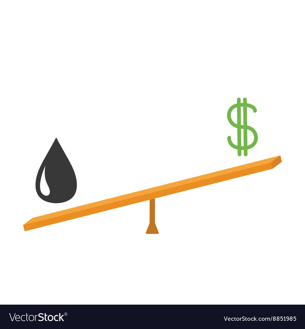 Balance between oil and dollar value Dollar sign.