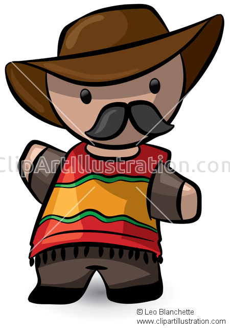 ClipArt Illustration Chulo Mexican/South American Vaquero/Cowboy.