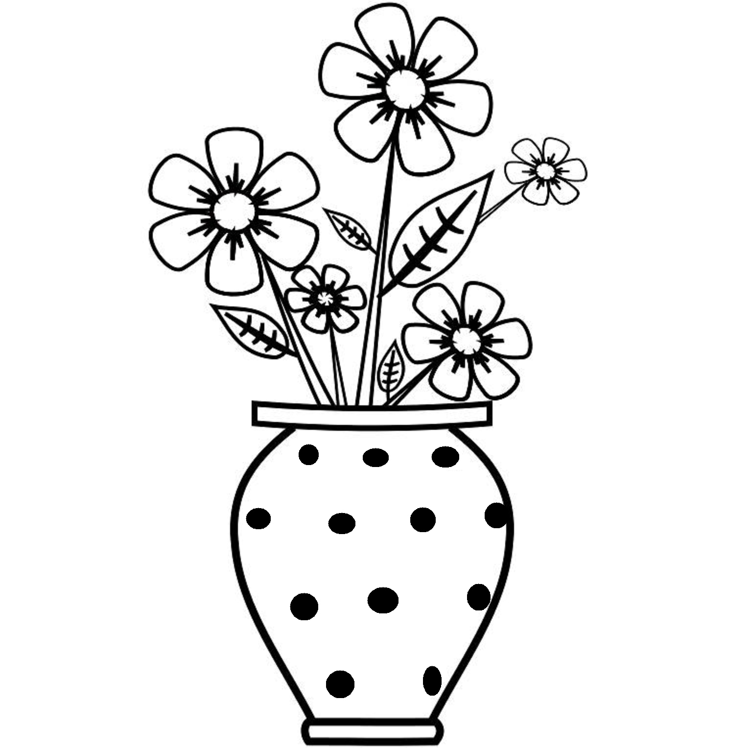 Flower vase clipart black and white New Clipart Black And.