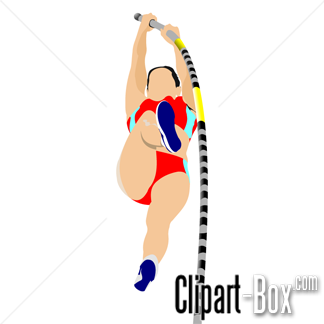 CLIPART WOMAN POLE VAULTING.