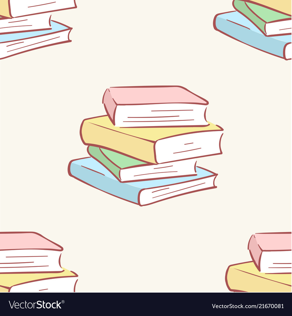 Pile stack books pattern seamless tile.