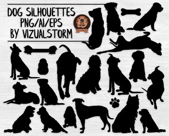 Vector Dog Silhouette Clipart.