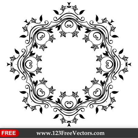 Vector Flower Ornate Frame Design Clipart Picture.