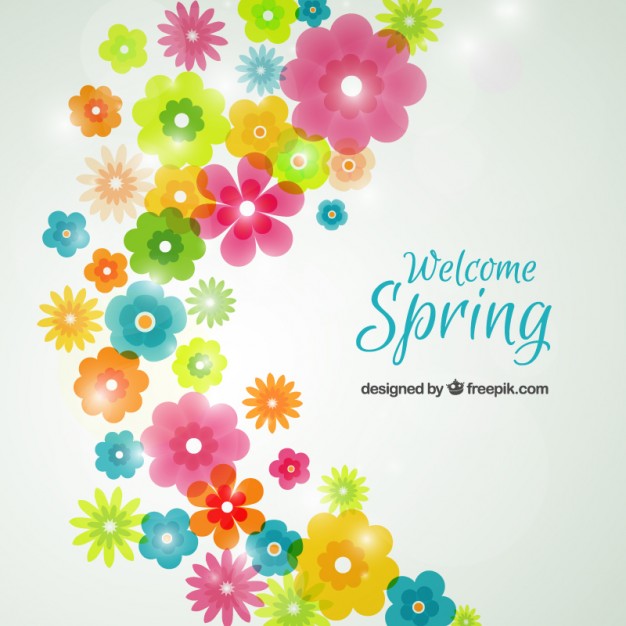 Spring flowers background Vector.