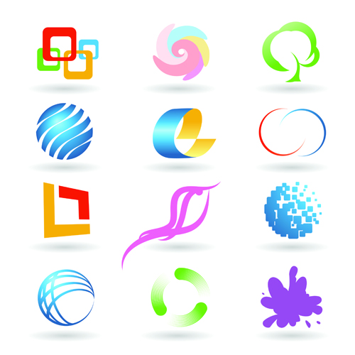 Creative 3D Logo design vector set 02 free download.