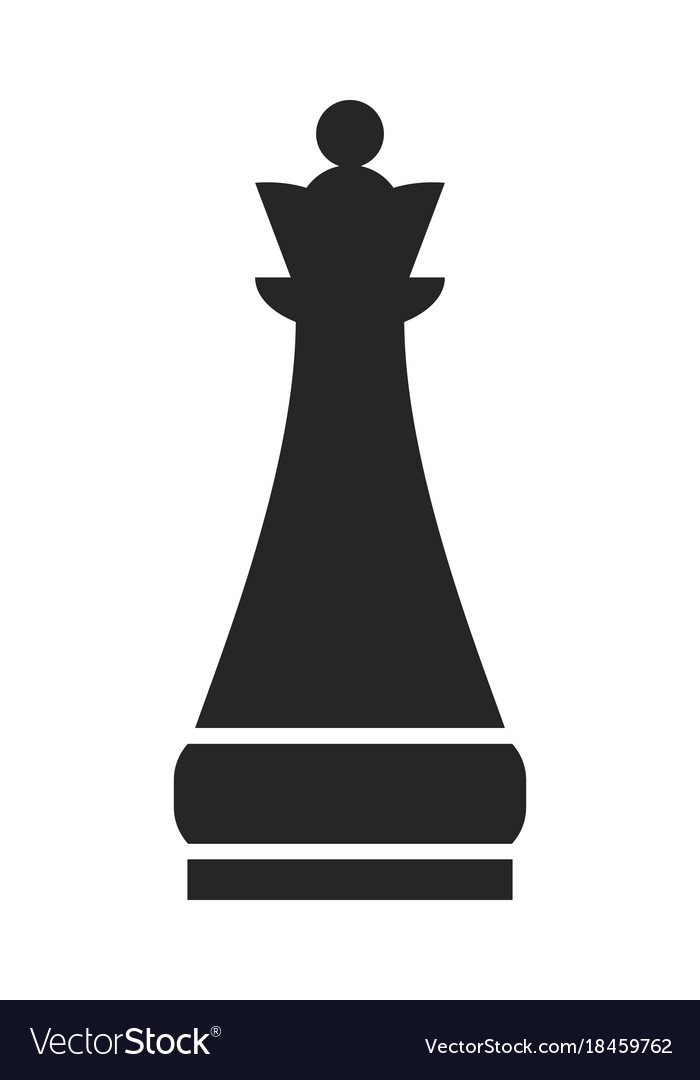 Chess piece queen flat object on a white.