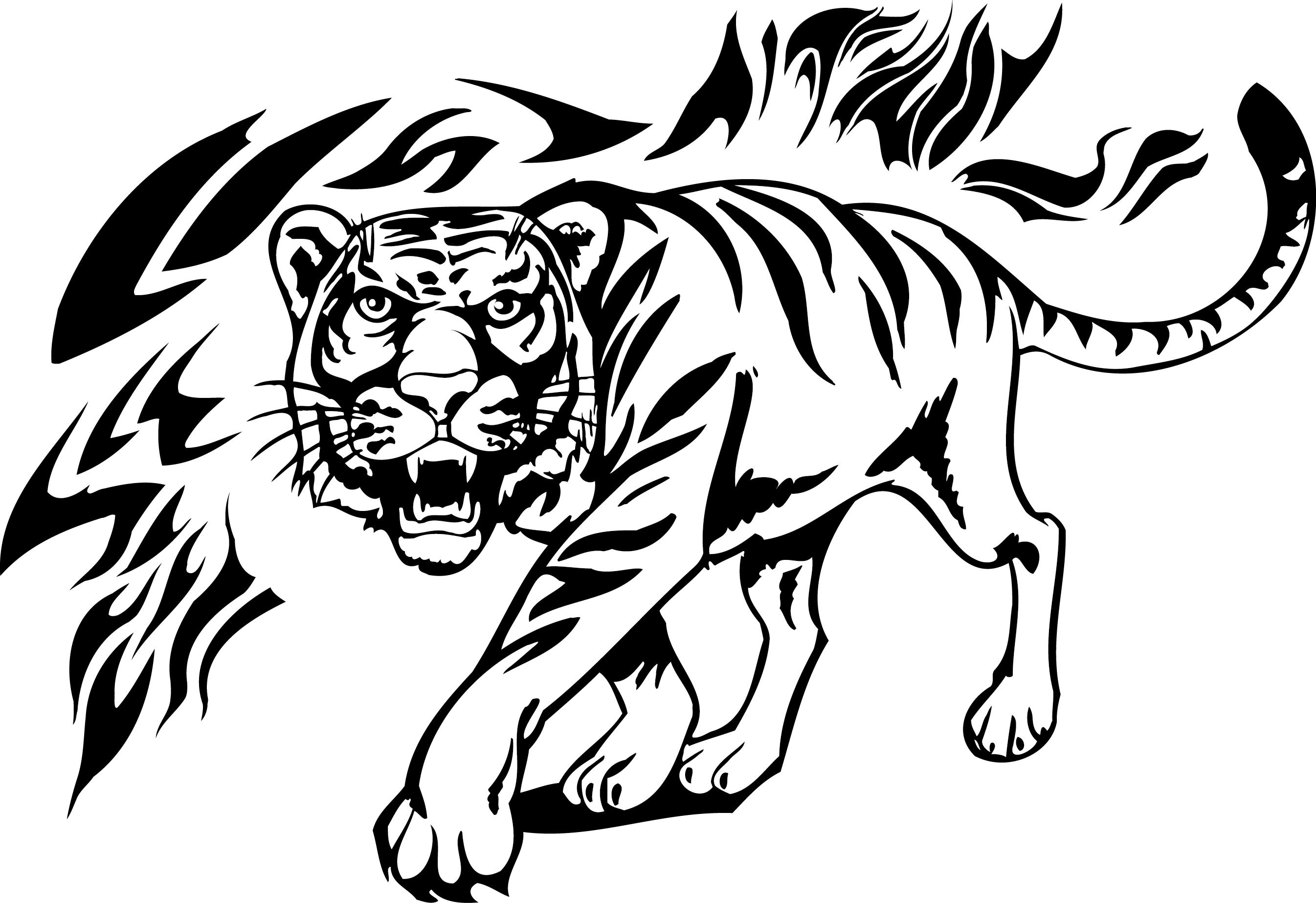 Tiger Lion Tattoo Decal.