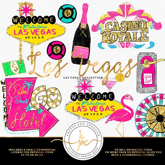 Las Vegas Clipart Glitter Set Clip Art Vegas by.