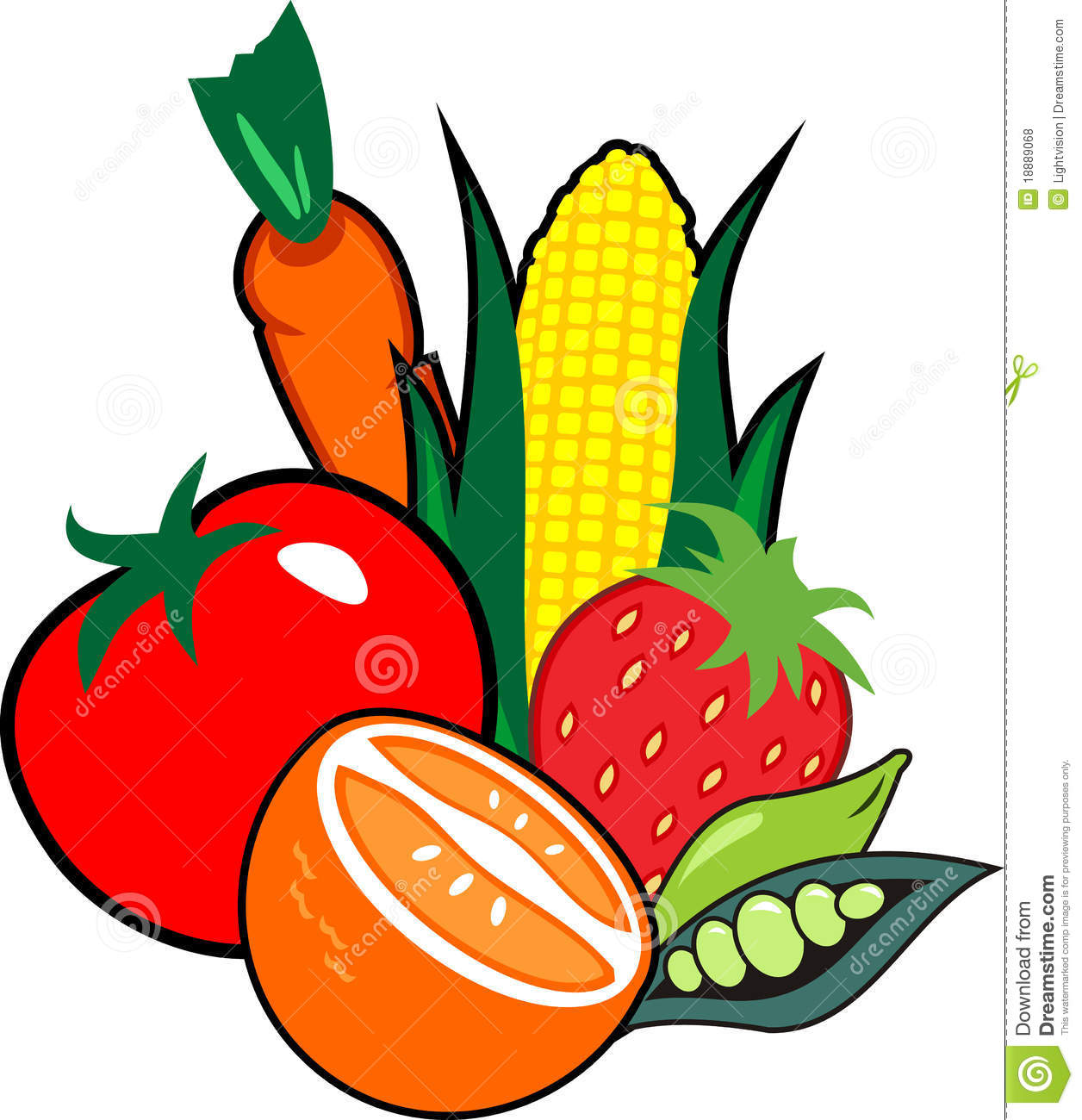 Clipart vegetables and fruits.