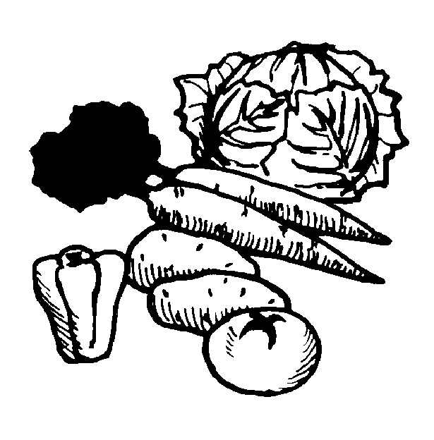 Vegetables Clipart Black And White.