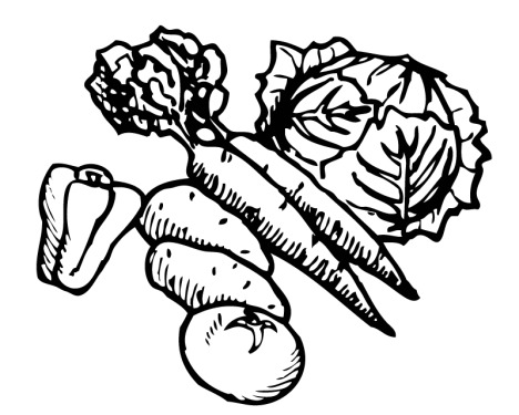 Vegetables Clipart Black And White.