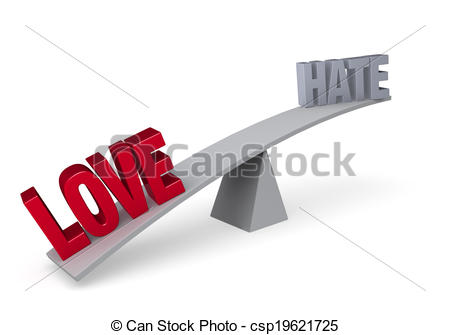 Clip Art of Love Versus Hate (Love Wins).