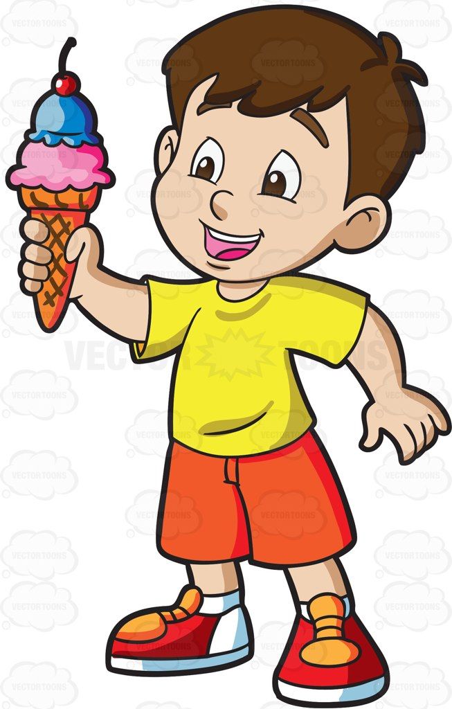 Kid With Ice Cream Clipart.