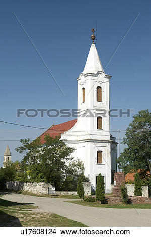 Stock Photo of Hungary, Veszprem, Mencshely. Old churches in the.