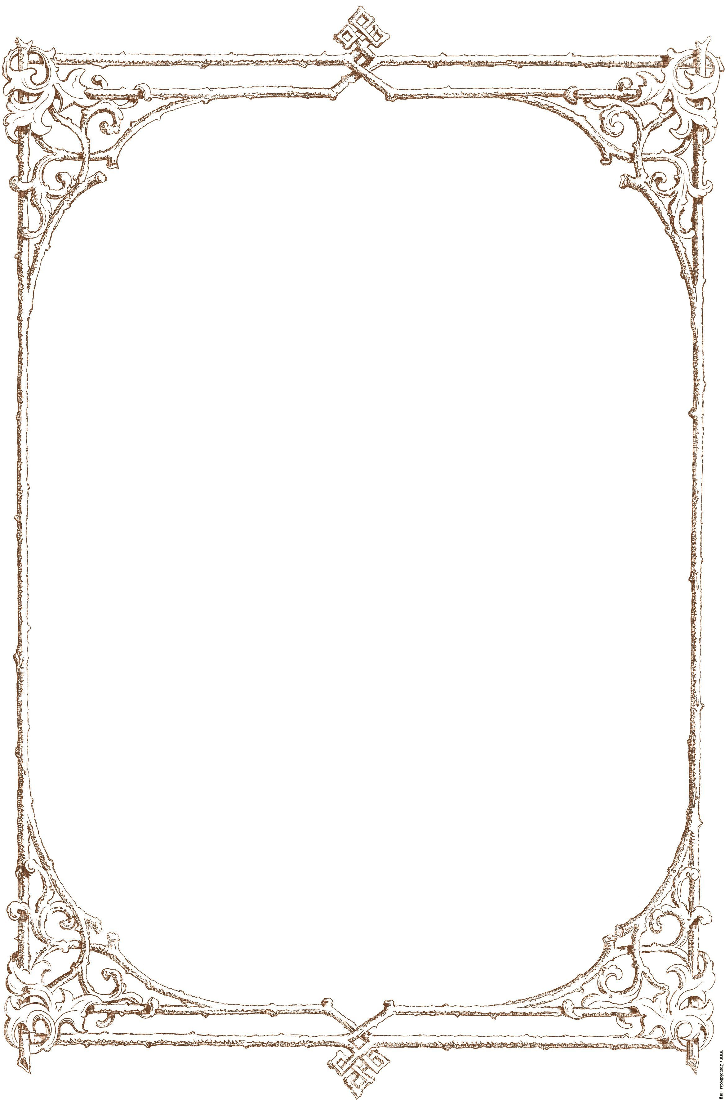 Free Clip Art Victorian Border Of Brown Twigs Details.