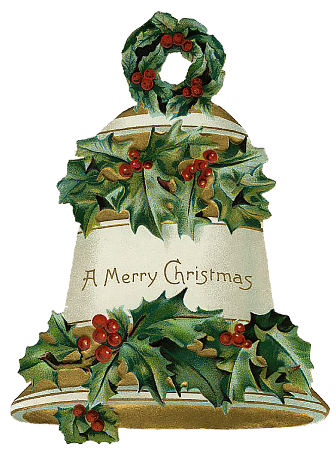 Vintage Victorian Christmas Die Cut Clip Art.