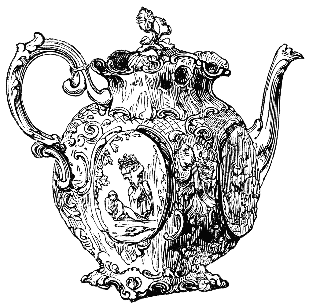 Victorian teapot clipart 5.