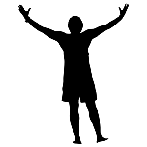 Victory Man Silhouette clipart, cliparts of Victory Man.