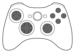 Video game controller clip art black and white.