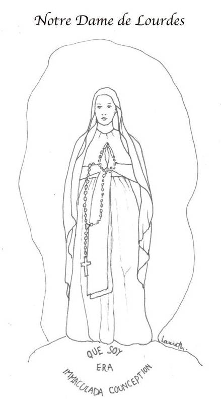 Vie & coloriages de sainte Bernadette.