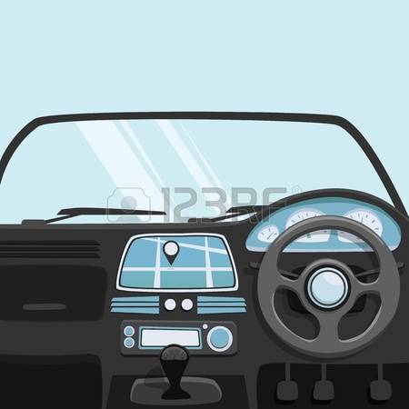 clip art view from inside car