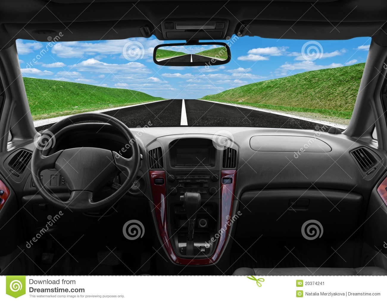 View From Inside A Car Clipart.