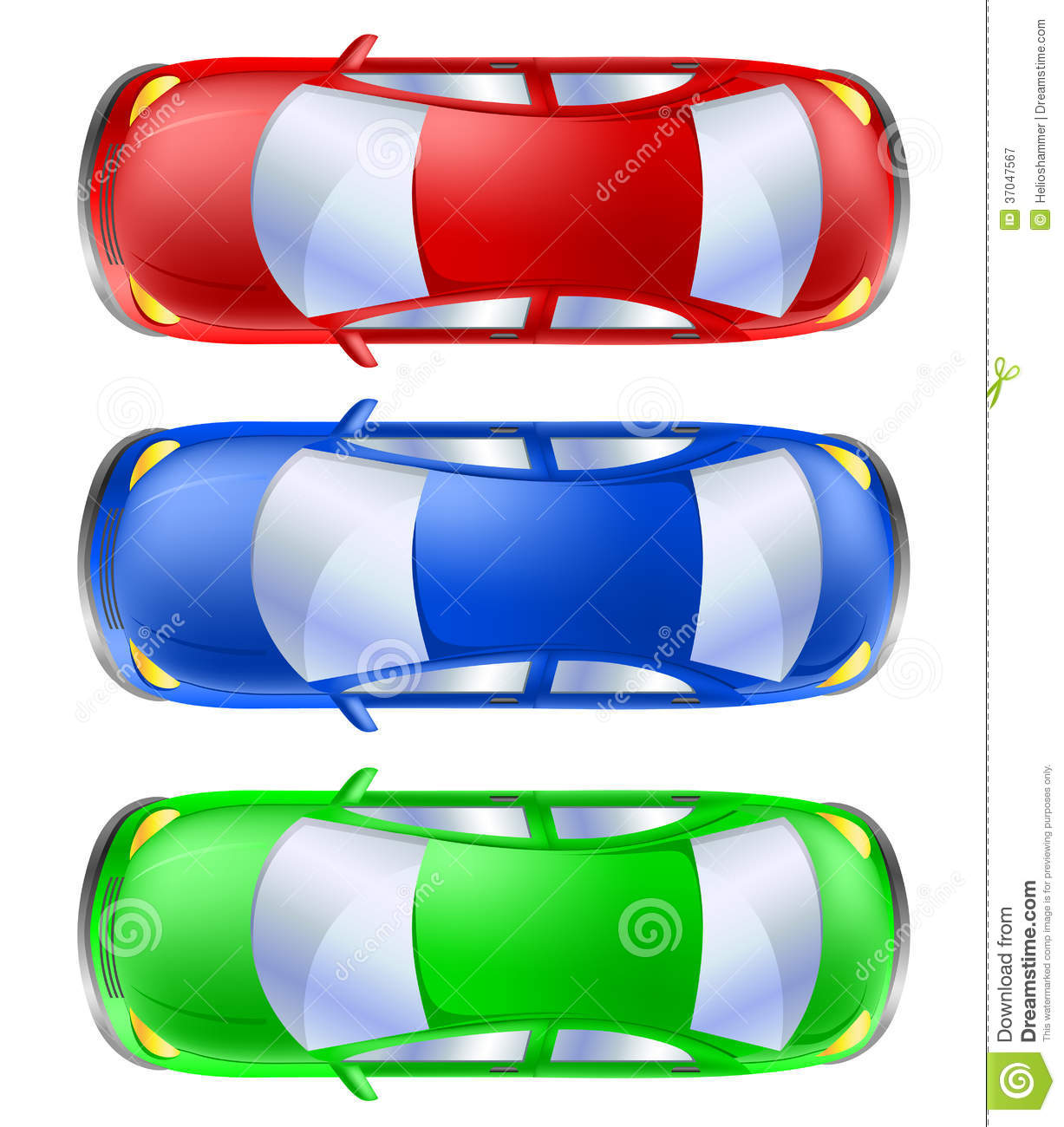 Top view of a car clipart.