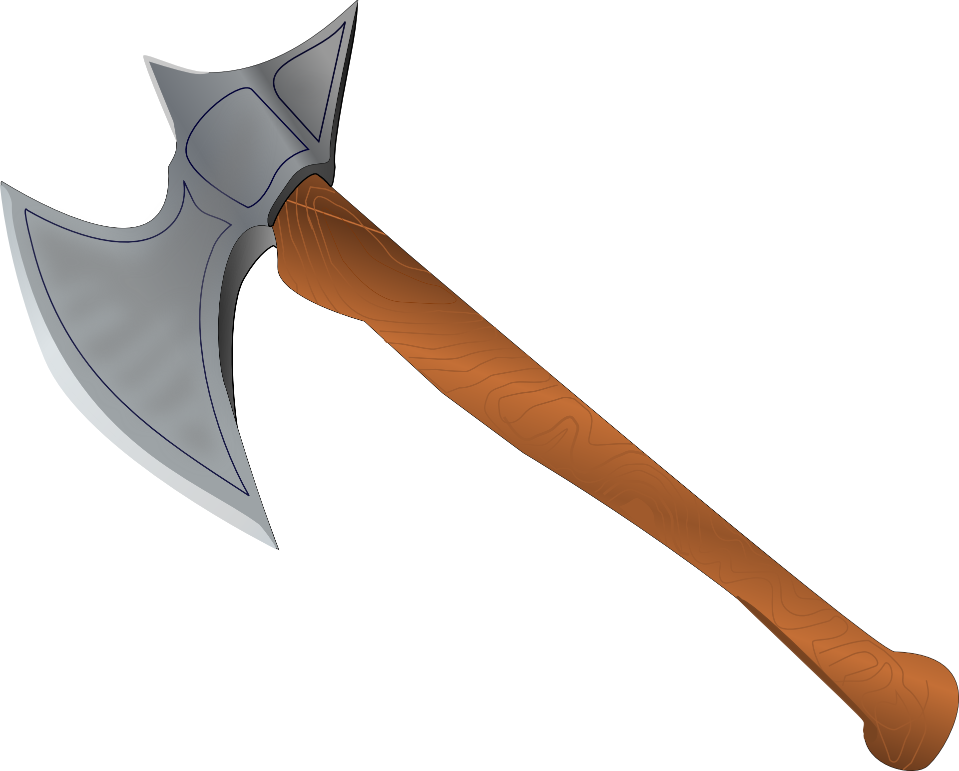 Cartoonish viking axe PNG Image.
