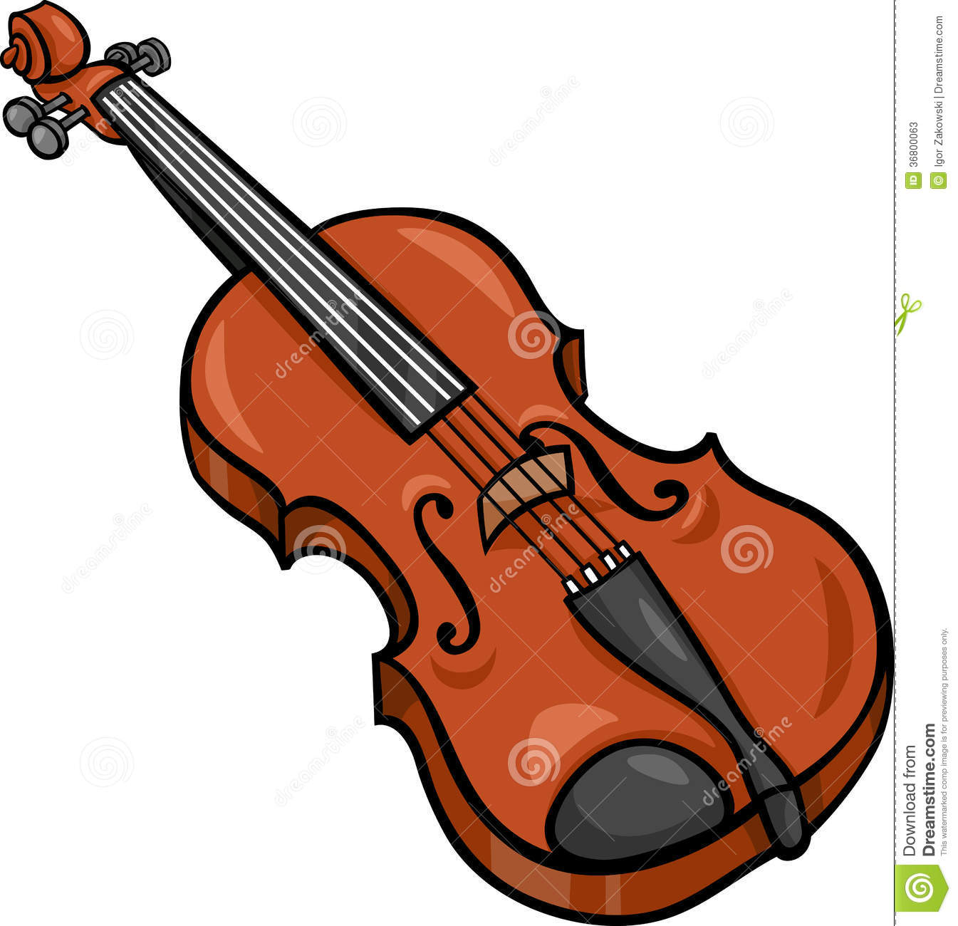 Violin Cartoon Illustration Clip Art Stock Photos.