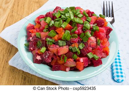 Stock Images of Vinaigrette Russian beetroot salad.