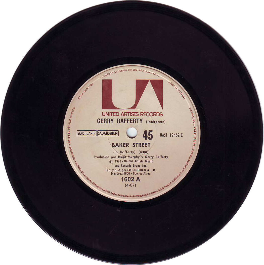 File:Disco de vinilo 45 RPM Baker Street Gerry Rafferty.