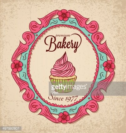 Vintage Bakery Clipart Image.