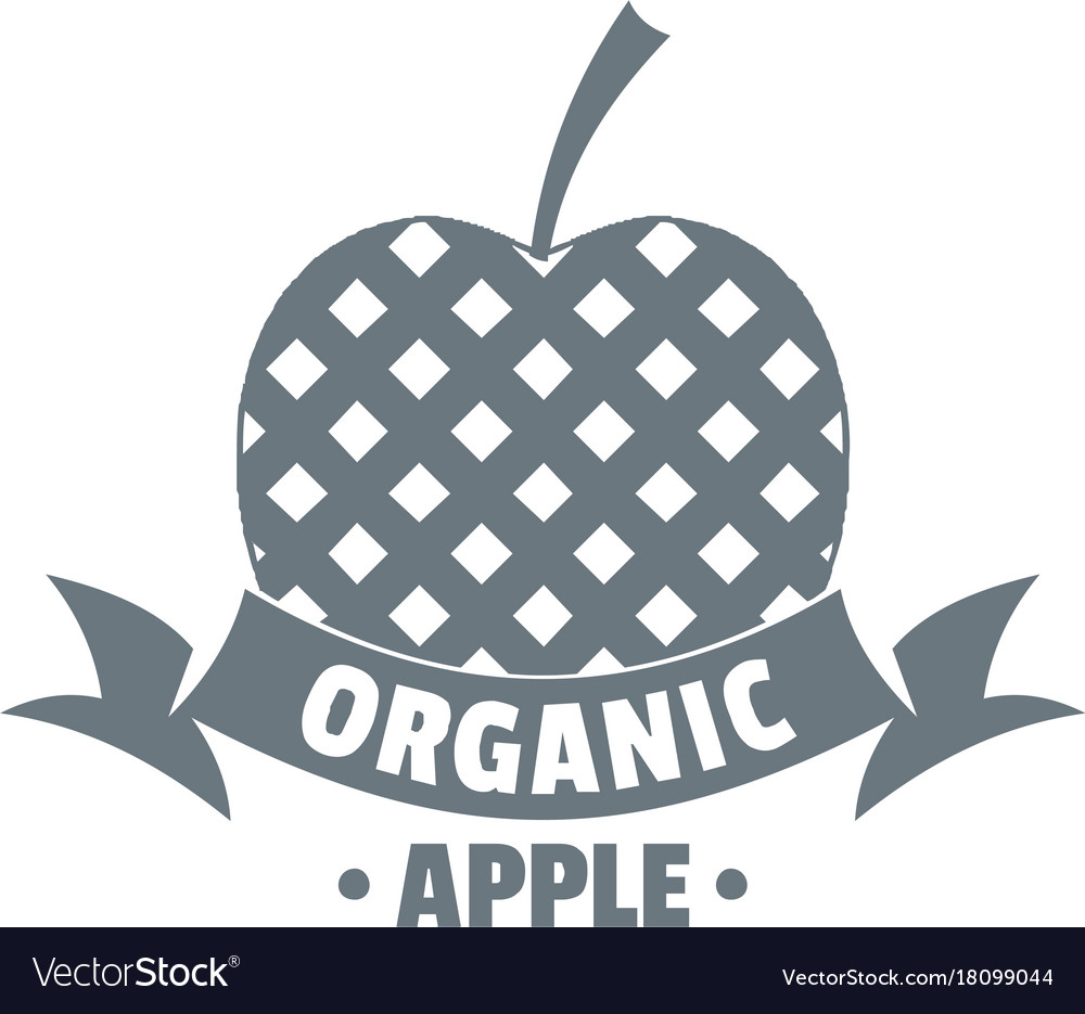 Organic apple logo vintage style.