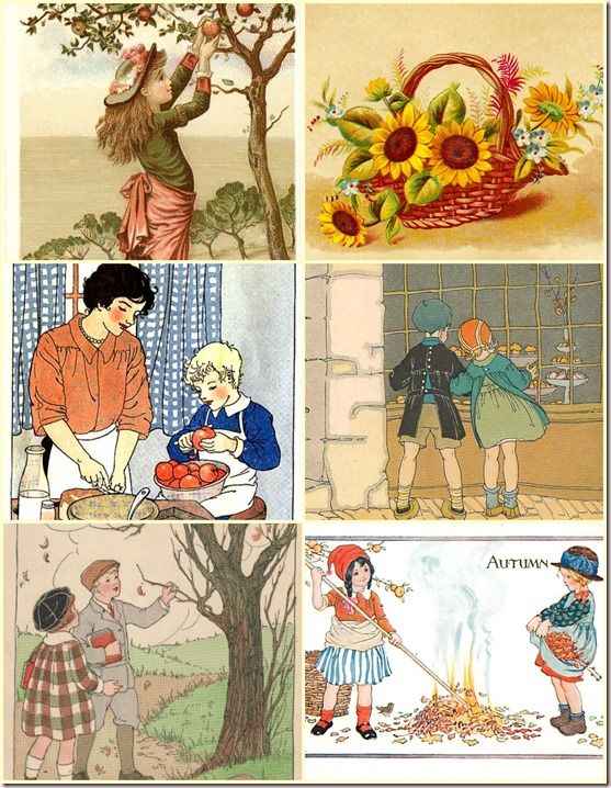 Beautiful Fun Vintage Fall Clip Art to Use for Your DIY.