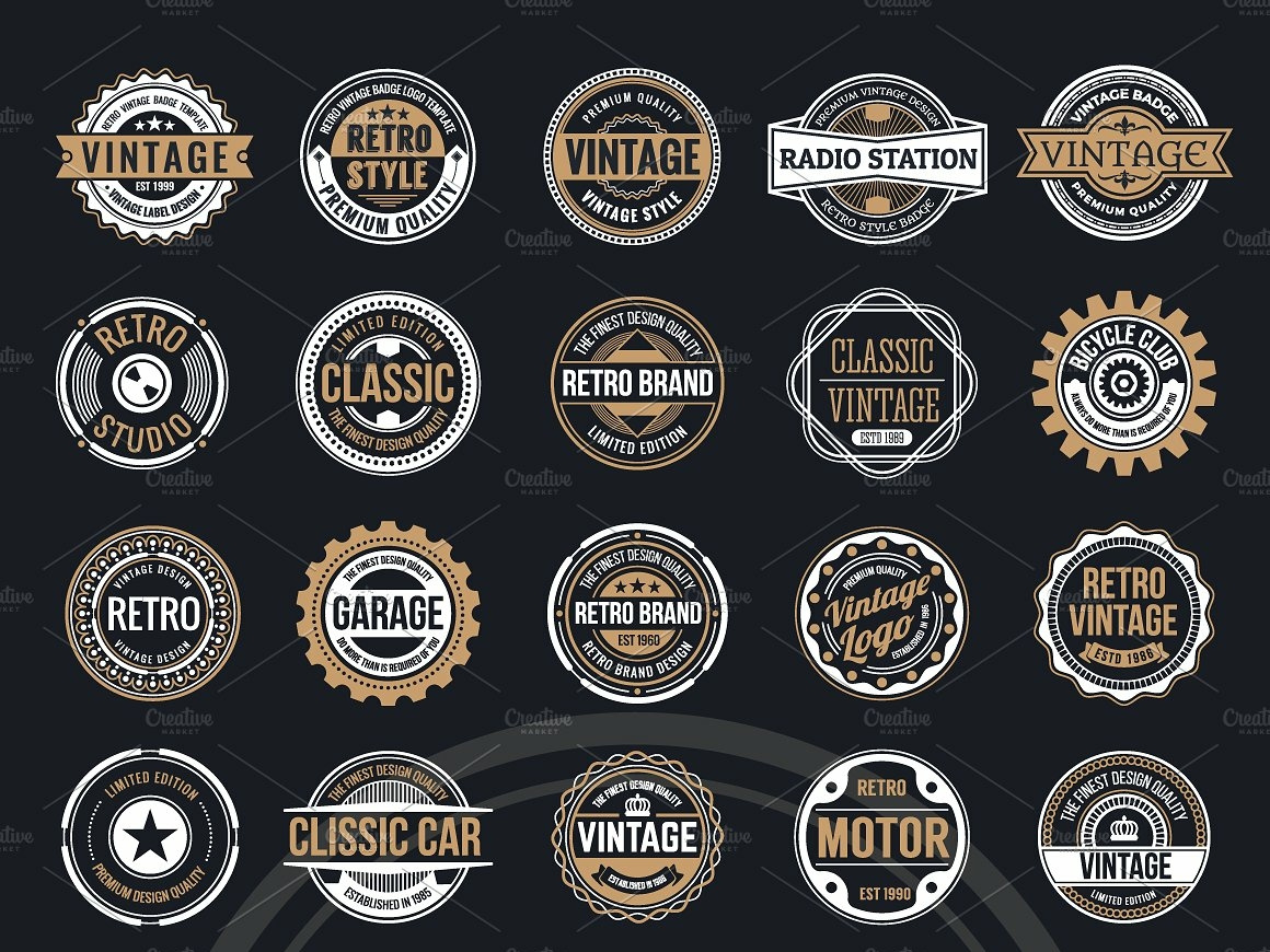 50 Vintage Round Badge & Logo by Logo Templates on Dribbble.