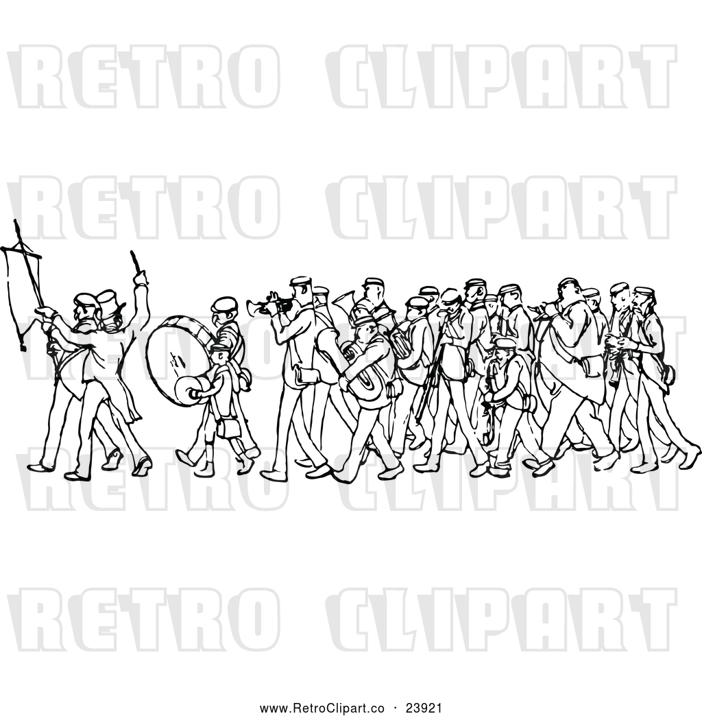 Vector Clip Art of a Retro Marching Band by Prawny Vintage.