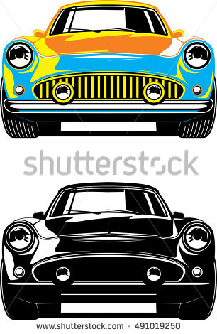 Vintage Car Front Clipart.