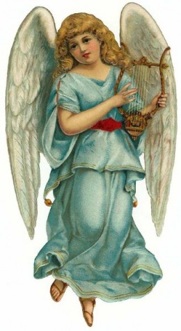 Free Vintage Christmas Angels Clip Art.