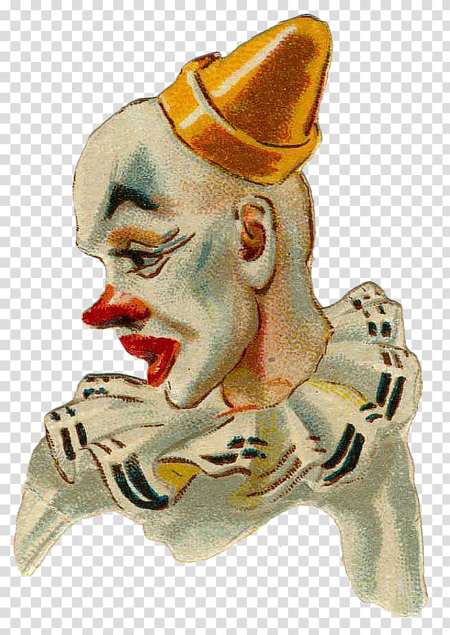 Vintage circus clown transparent background PNG clipart.