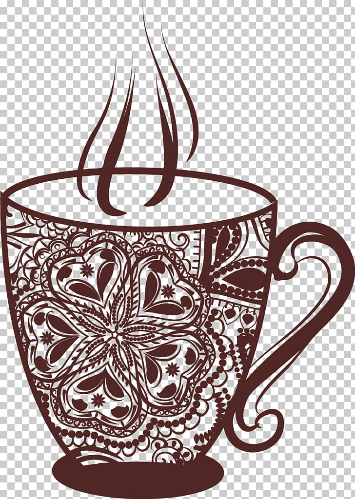 Coffee cup Tea Cafe, Vintage coffee cup PNG clipart.
