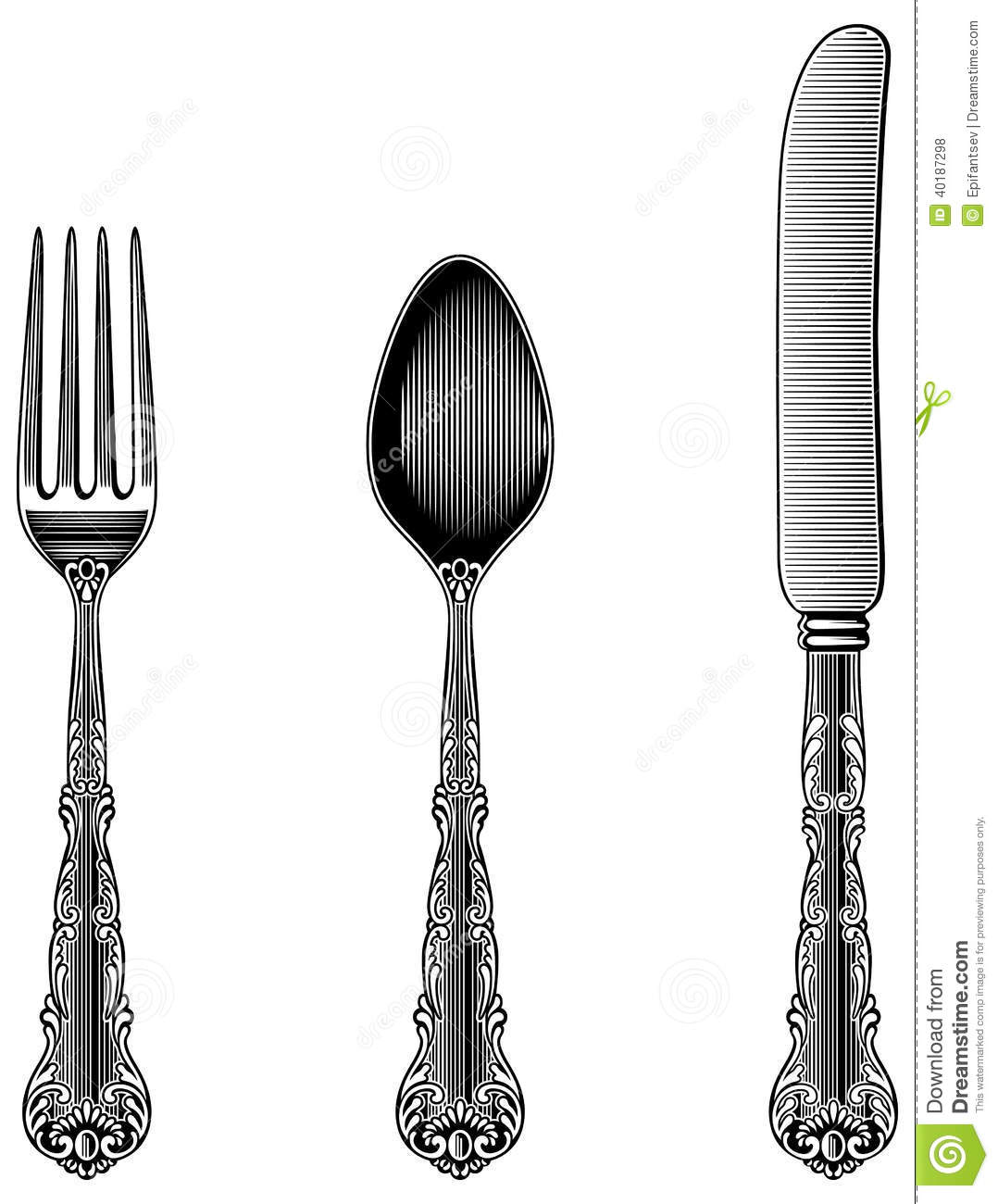Images: Vintage Cutlery Clip Art.