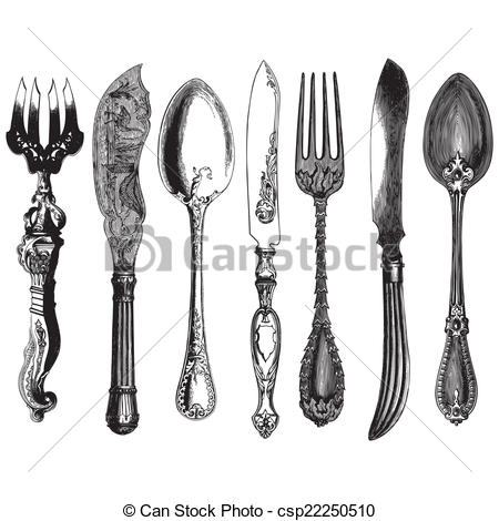 Images: Vintage Cutlery Clip Art.