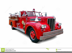 Vintage Fire Truck Clipart.